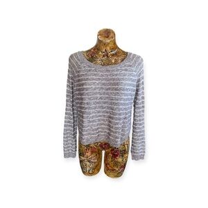 BB Dakota knit top gray white small baggy